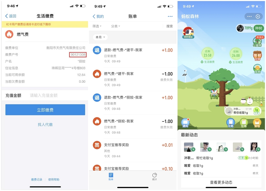 支付宝利用生活缴费bug_领蚂蚁森林能量值 支付宝利用生活缴费bug 领蚂蚁森林能量值