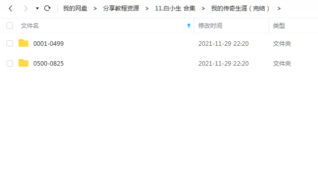 《我的传奇生涯（完结）》 白小生白又白 百度云