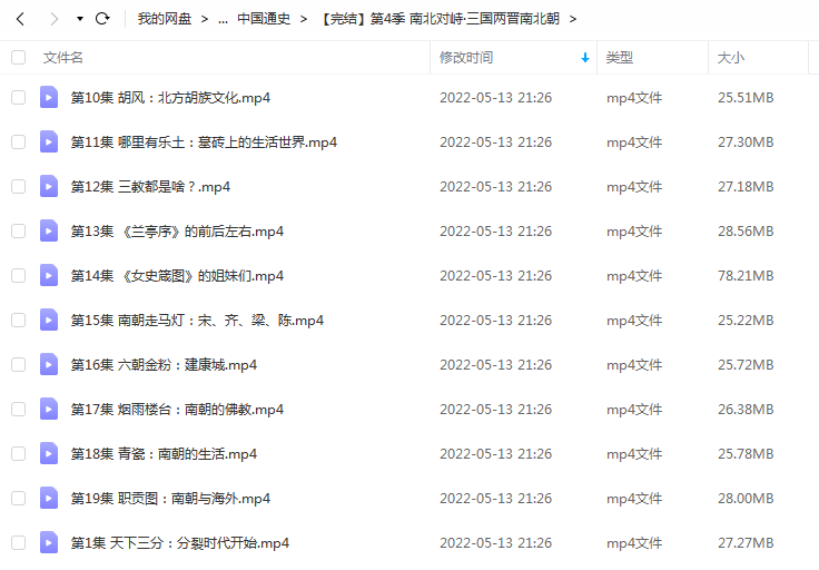 《第4季 南北对峙·三国两晋南北朝》 假日博物馆 百度云