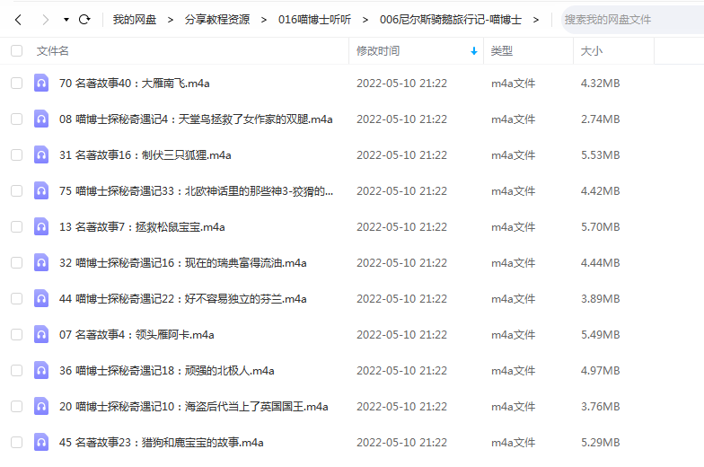 《尼尔斯骑鹅旅行记》 喵博士听听 百度云 -1 《尼尔斯骑鹅旅行记》 喵博士听听 百度云