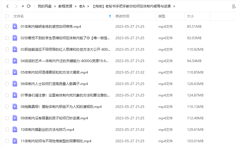 《老秘书手把手教你如何在体制内破局与逆袭》 老A 百度网盘