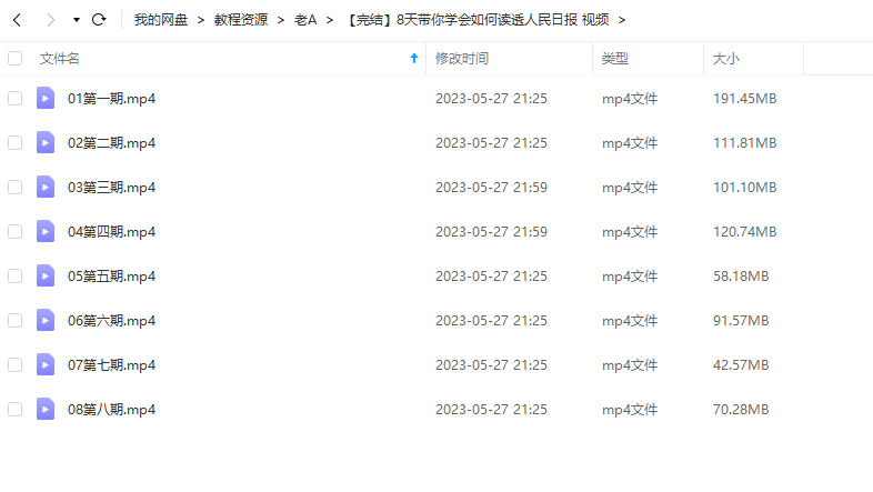 《8天带你学会如何读透人民日报》 老A 百度网盘