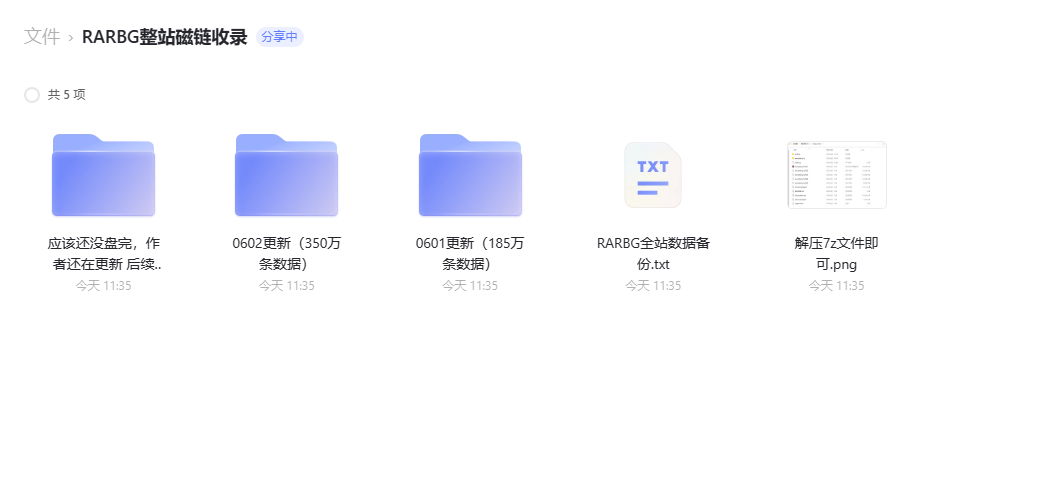 “RARBG”全站BT种子资源打包