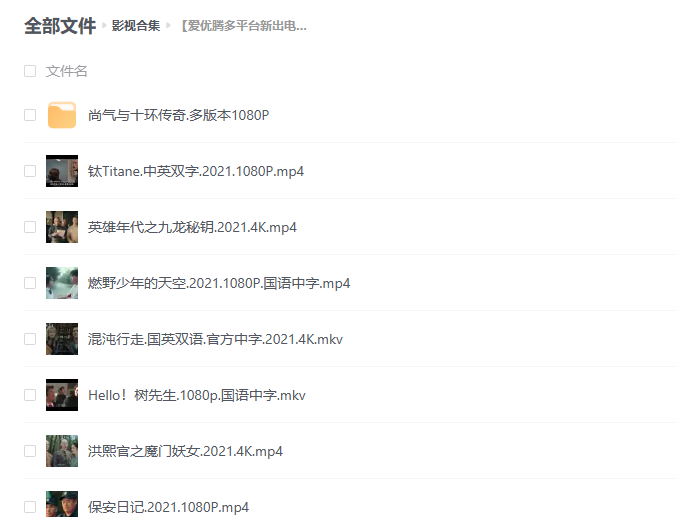 【爱优腾多平台新出电影】100部 -1 【爱优腾多平台新出电影】100部