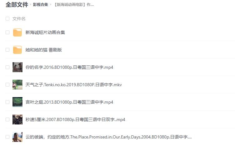 【新海诚动画电影】作品合集珍藏版(含短片) -1 【新海诚动画电影】作品合集珍藏版(含短片)