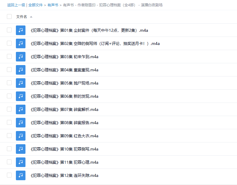 【有声书】《犯罪心理档案（全4部）》 惊心动魄的心理罪案全书 《十宗罪》