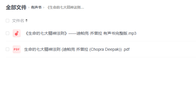 【有声书】《生命的七大精神法则》 完整版 作者：迪帕克·乔普拉，附电子书