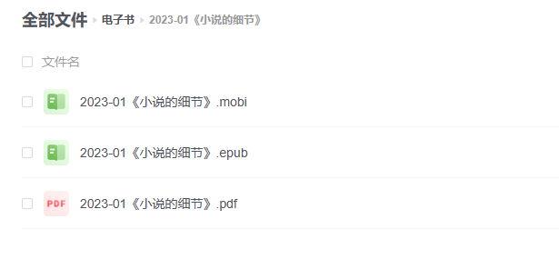 【电子书】《小说的细节》