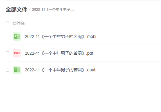 【电子书】《一个中年男子的苦闷》