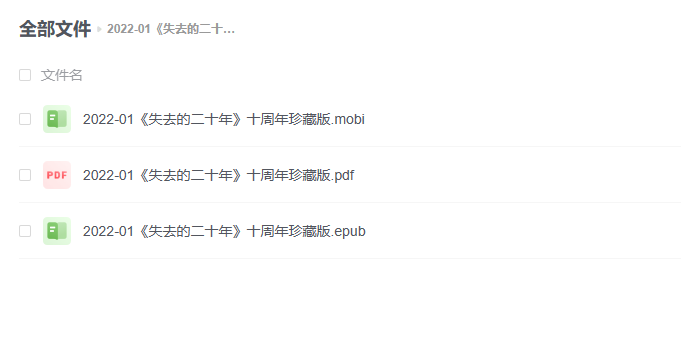 【电子书】《失去的二十年》十周年珍藏版