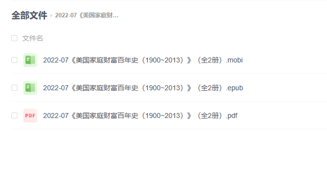 【电子书】《美国家庭财富百年史（1900~2013）》（全2册）