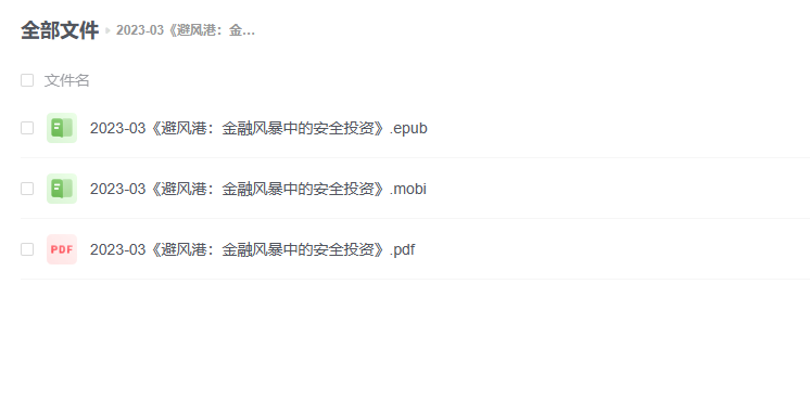 【电子书】《避风港：金融风暴中的安全投资》