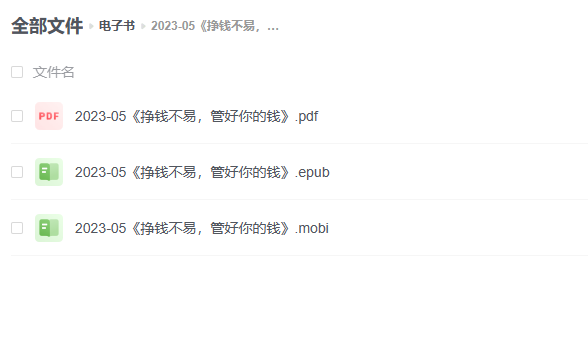 【电子书】《挣钱不易,管好你的钱》