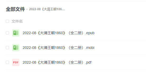 【电子书】《大清王朝1860》(全二册)