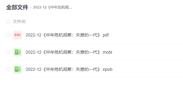 【电子书】《中年危机观察：失意的一代》