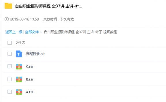 自由职业摄影师课程 全37讲 主讲-叶子