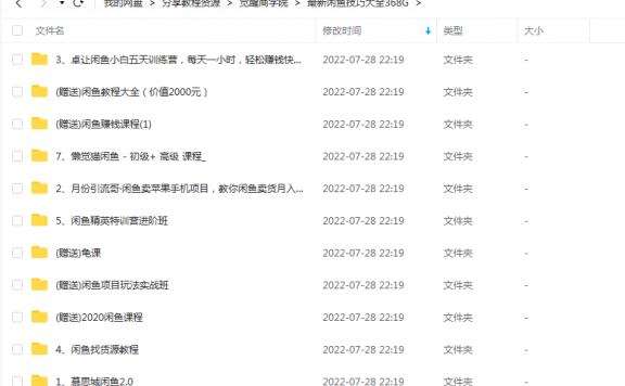 最新闲鱼无货源技巧大全368G【包含15套不同课程】