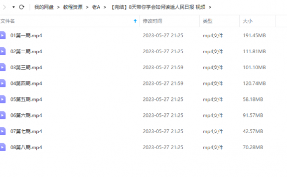 《8天带你学会如何读透人民日报》 老A 百度网盘