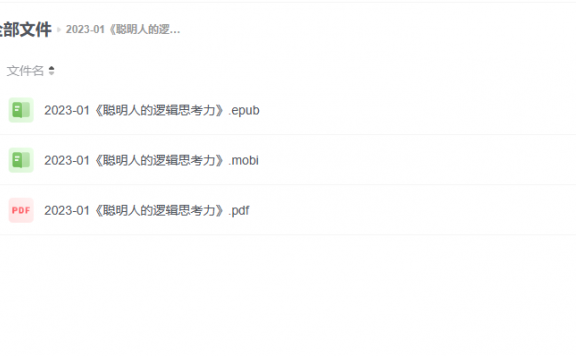 【电子书】《聪明人的逻辑思考力》