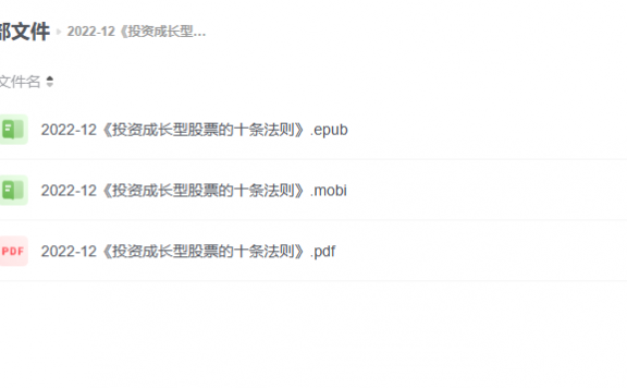 【电子书】《投资成长型股票的十条法则》