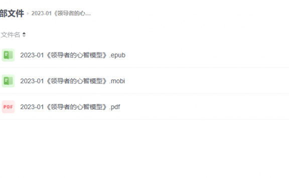 【电子书】《领导者的心智模型》