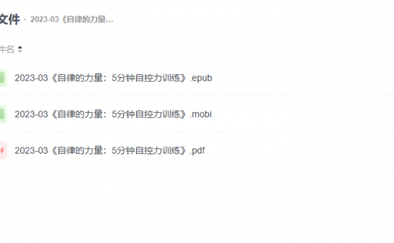 【电子书】《自律的力量:5分钟自控力训练》